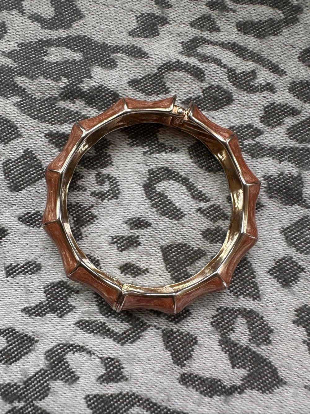 Stylish Creamy Brown Enamel and Gold Bracelet - Women Jewelry